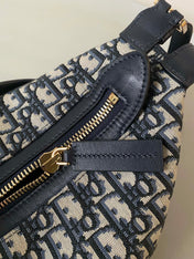 MEDIUM D-JOURNEY SHOULDER BAG 25 IN BLACK MONOGRAM OBLIQUE JACQUARD
