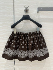 MIUMIU EARTH BROWN PLEATED MIDI SKIRT