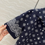 MIUMIU MIDNIGHT BLUE SHORT-SLEEVE SHIRT 261480