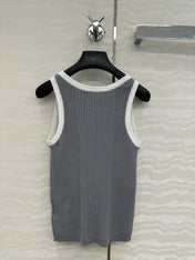 CC Knitted Vest Gray Cotton