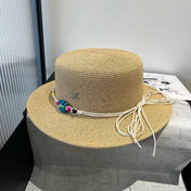 BEAD DECOR STRAW HAT MODEL 650345 IN NATURAL WOVEN STRAW
