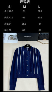 CC 25 Cardigan In Navy Blue Wool