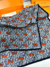 LV SCARF 140 CM IN SILK-CASHMERE BLEND 709636