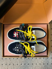 MIUMIU 26S SNEAKERS 50MM IN BLUE BLACK SUEDE