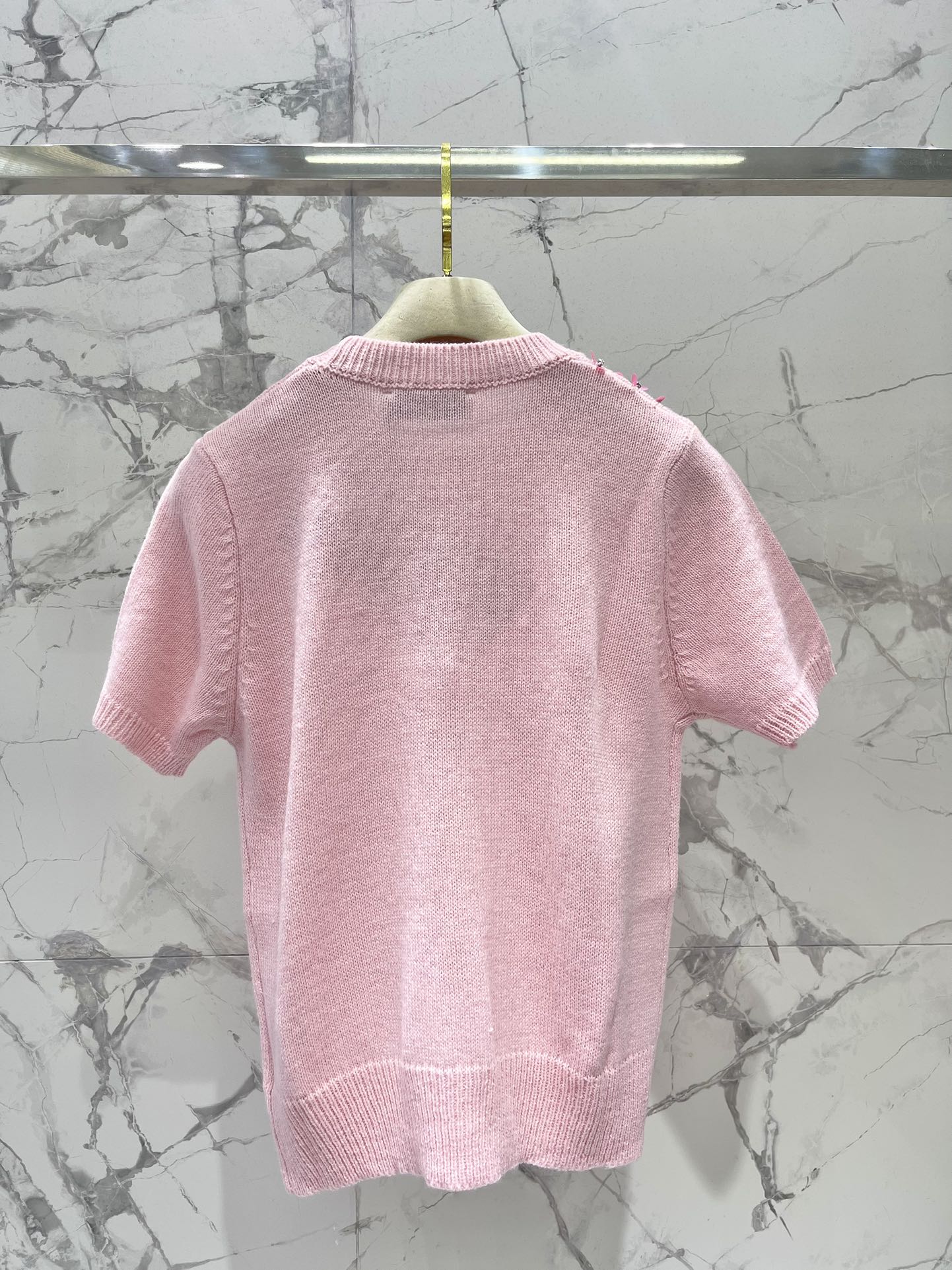 MIUMIU SHORT-SLEEVE KNIT TOP STYLE 298