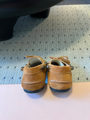 MIUMIU 26S TASSEL LOAFERS IN CARAMEL BROWN SUEDE