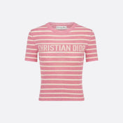 DIOR 26S STRIPED SHORT-SLEEVE KNIT SWEATER 1077
