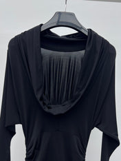 YSL 25S RUFFLED LONG-SLEEVE DRESS STYLE 131