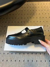 CELINE 26S MARY JANE SHOES 40 MM IN BLACK CALFSKIN