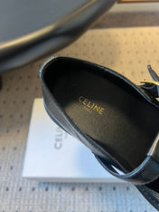 CELINE 26S MARY JANE SHOES 40 MM IN BLACK CALFSKIN