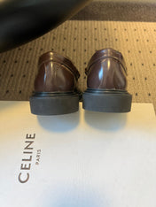 CELINE 26S LOAFER IN DARK CHOCOLATE BROWN CALFSKIN