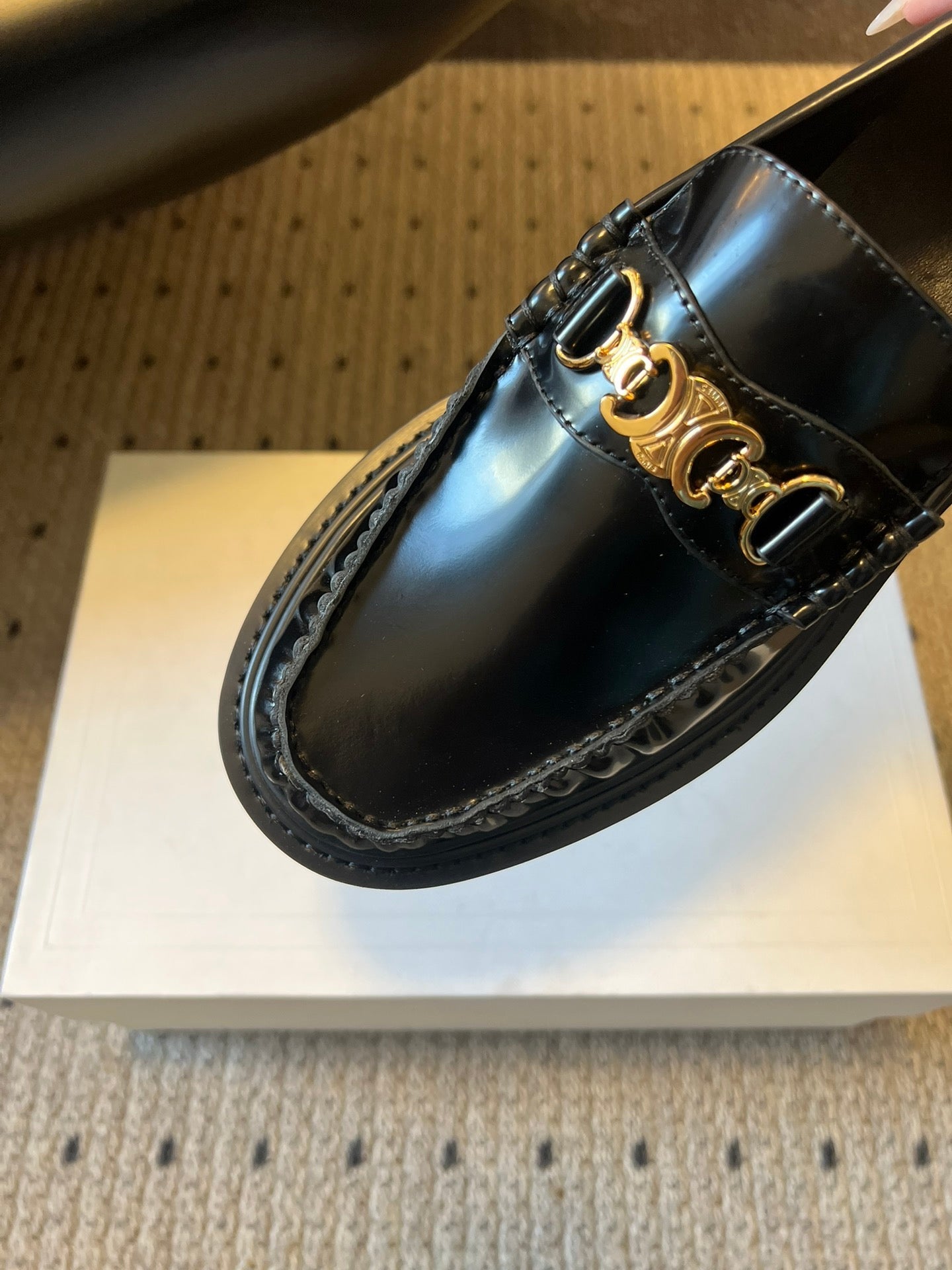 CELINE 26S LOAFER IN BLACK CALFSKIN WITH GOLD HARDWARE STYLE 3