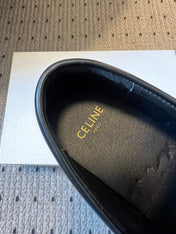 CELINE 26S LOAFER IN BLACK CALFSKIN WITH GOLD HARDWARE