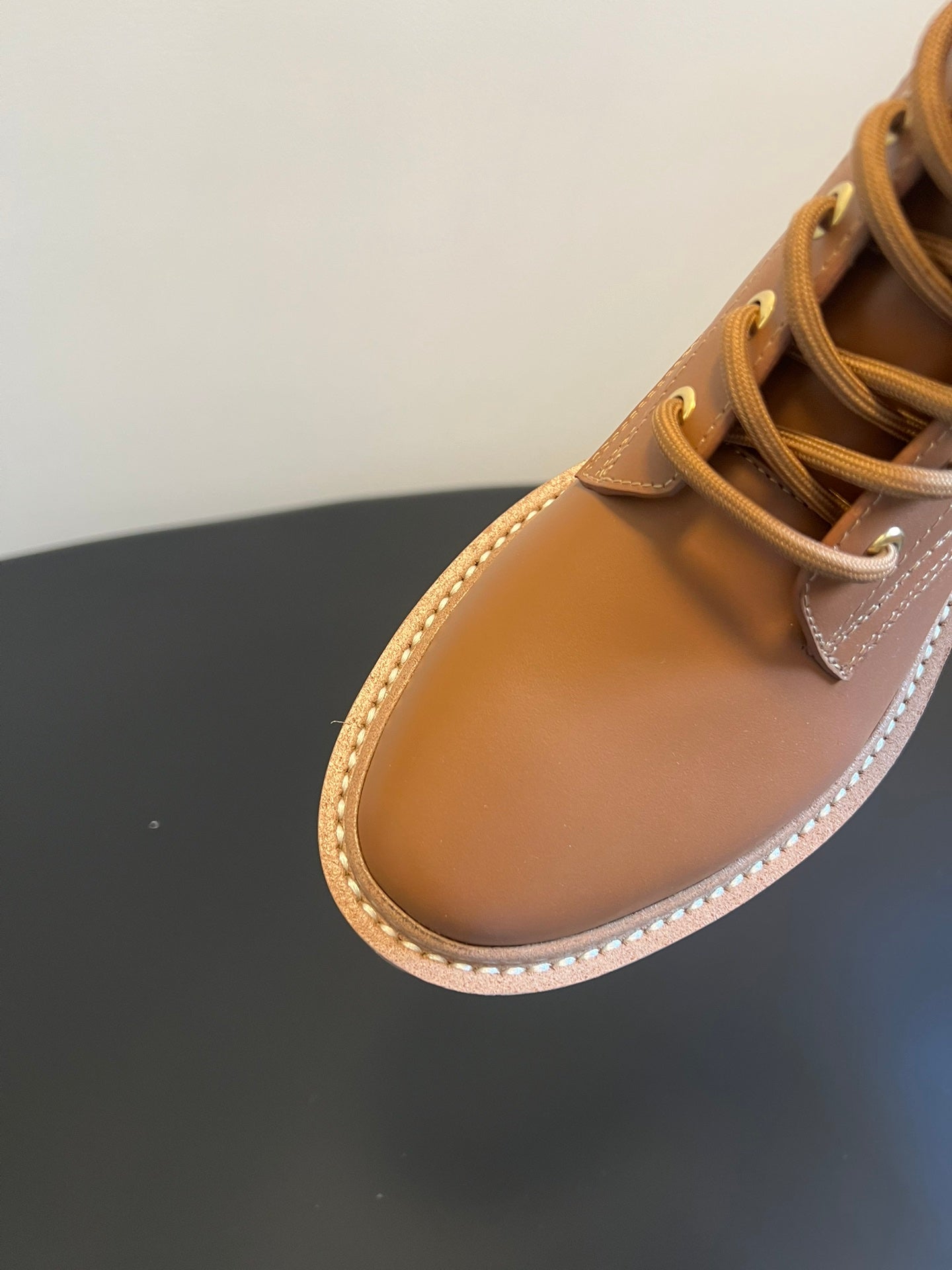 CELINE 26S MARGARET COMBAT BOOT 45 MM IN BROWN CALFSKIN