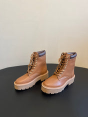 CELINE 26S MARGARET COMBAT BOOT 45 MM IN BROWN CALFSKIN