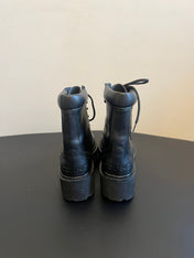 CELINE 26S MARGARET COMBAT BOOT 45 MM IN BLACK CALFSKIN