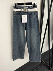 CHANEL 25S HIGH-WAISTED FLEECE-LINED JEANS 563