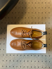 CELINE 26S LACE-UP LOAFERS IN BROWN CALFSKIN