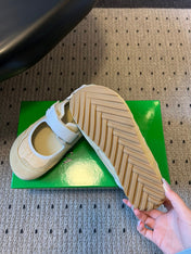 BOTTEGA VENETA 26S MARY JANE SNEAKER IN BEIGE SUEDE AND FABRIC
