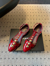 CHLOE 26S HIGH HEELS 20 MM IN DARK RED PATENT CALFSKIN