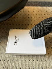 CELINE 26S LOAFERS IN BLACK WOVEN LAMBSKIN