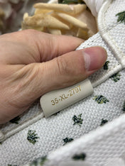 DIOR 26S BOOK TOTE BAG 26 IN WHITE FLORAL EMBROIDERY BAYADERE FABRIC