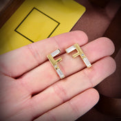 F FIRST EARRINGS GOLD DIAMOND