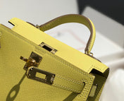 HM KELLY MINI 20 YELLOW EPSOM GOLD HARDWARE