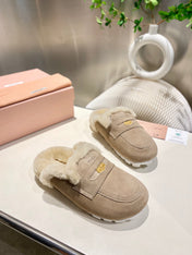 MULES SLIPPERS SHEEPWOOL SUEDE GREY