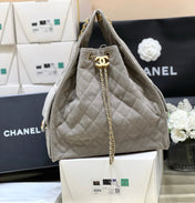 CC 25 HANDBAG IN GRAY 40 SUEDE CALFSKIN GOLD HARDWARE