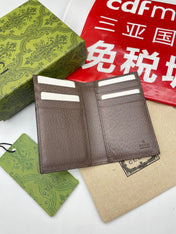 GG LONG CARD CASE IN BEIGE MIX BROWN CANVAS