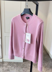 CC  CRYSTAL BUTTON PINK CARDIGAN