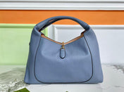 GG HORSEBIT HOBO BAG 46 IN LIGHT BLUE CALFSKIN GOLD HARDWARE