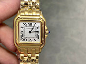 PANTHERE 27MM GOLD CASE WHITE DIAL