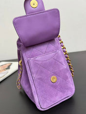CHANEL 26S HOBO BAG 22 IN PURPLE CALFSKIN