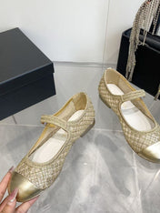 CHANEL 26S MARY JANE IN GOLD SEQUIN