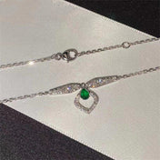 JOSEPHINE MALACHITE SILVER DIAMOND NECKLACE