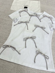 CC 25 Bow Knitted T-shirt Cotton