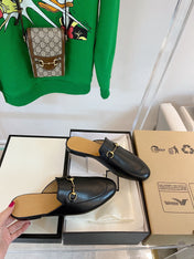 GG SLIPPER MULES BLACK
