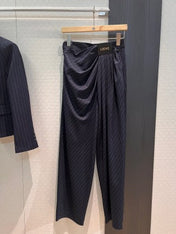 Loewe Draped Vest Suit Dark Blue Cotton
