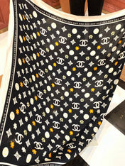 CHANEL 26S SCARF 140 IN CASHMERE AND SILK 306120