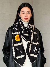 CHANEL 26S SCARF 135 IN CASHMERE AND SILK 306126