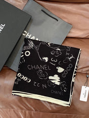 CHANEL 26S SCARF 135 IN CASHMERE AND SILK 307241