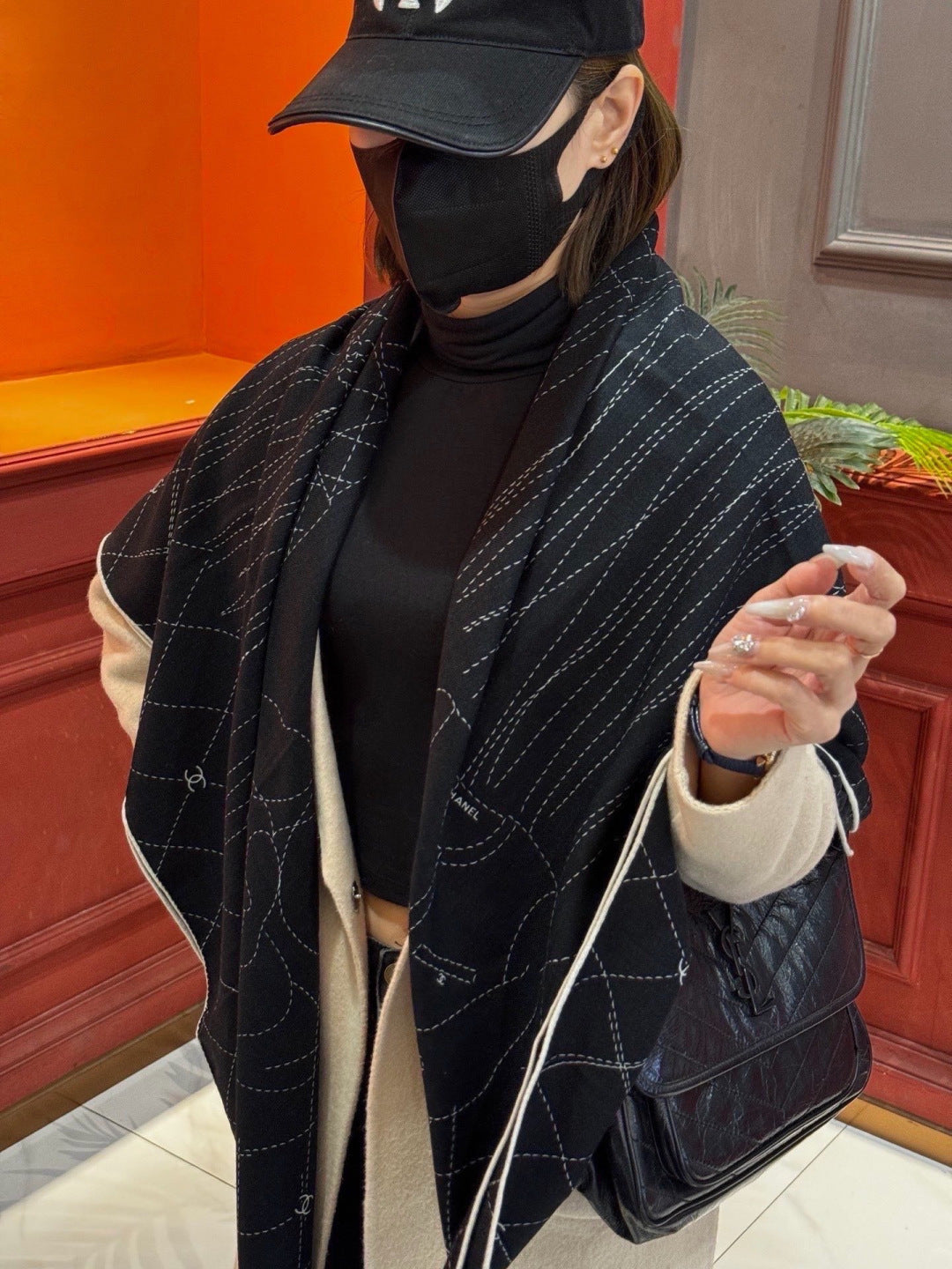 CHANEL 26S SCARF 140 IN CASHMERE AND SILK 307247