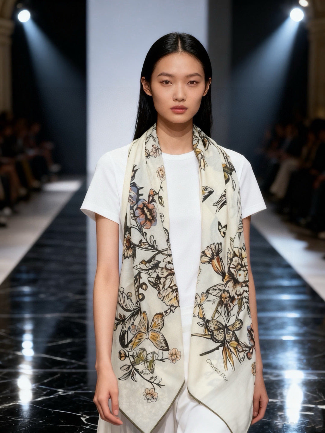 DIOR 26S SCARF 135CM IN CASHMERE SILK 309304