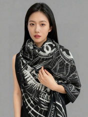 CHANEL 26S SCARF 135 IN CASHMERE AND SILK 309306