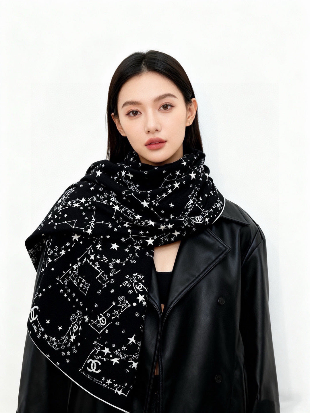 CHANEL 26S SCARF 135 IN CASHMERE AND SILK 309310