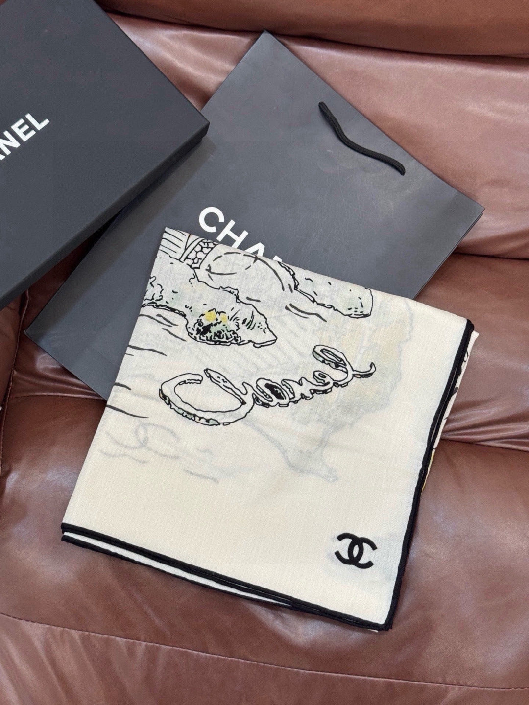 CHANEL 26S SCARF 135 IN CASHMERE AND SILK 309324