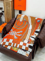 HERMES 26S PRINTED SQUARE SCARF 140 IN SILK 309332