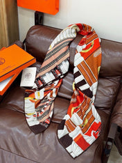HERMES 26S PRINTED SQUARE SCARF 140 IN SILK 309334